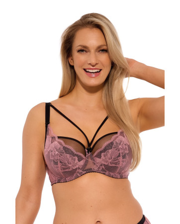 BIUSTONOSZ SEMI-SOFT MALENE BSO 1266 CZARNO-RÓŻOWY